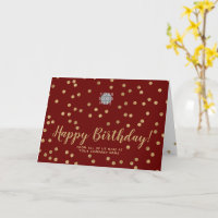 Logo Glitter Gold Confetti Burgundy Happy Birthday