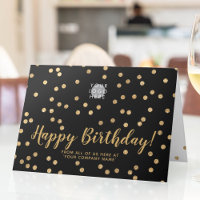 Logo Glitter Gold Confetti Group Business Birthday