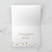 Logo Glitter Gold Confetti Navy Blue Birthday Kaart (Binnen)