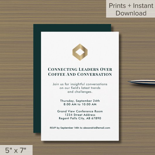 Logo Gold Invitation Événement Réseau