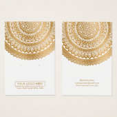 Logo Gold Mandala White Background Earning Kaarten Visitekaartje (Voorkant /achterkant)