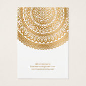 Logo Gold Mandala White Background Earning Kaarten Visitekaartje (Achterkant)