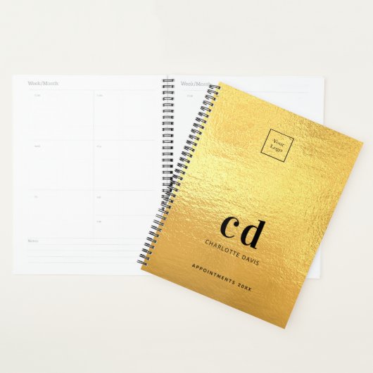 Logo Gold Monogram initialen Business 2026 Planner (Display)