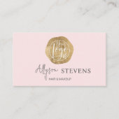 Logo Gold Pink Hair Make-up QR-code Visitekaartje (Voorkant)