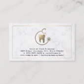 Logo Gold Tooth Stethoscope | Carte de visite en m (Dos)