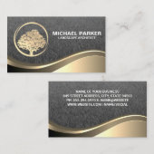 Logo Gold Tree | Carte de visite d'onde métal or (Devant / Derrière)