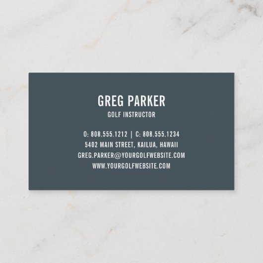 Logo | Golf Pro of Instructor Visitekaartje (Achterkant)