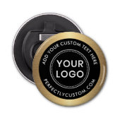 Logo gouden gradiëntgrensdiënt button flesopener (Voorkant)