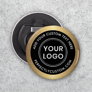 Logo gouden gradiëntgrensdiënt button flesopener