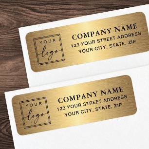 Logo gouden kleurengradiënt bedrijfsterugkeeradres etiket