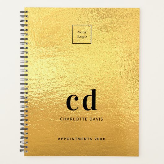 Logo gouden monogram initialen bedrijf 2027 planner (Voorkant)