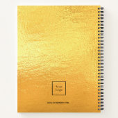 Logo gouden monogram initialen bedrijf metaal notitieboek (Achterkant)
