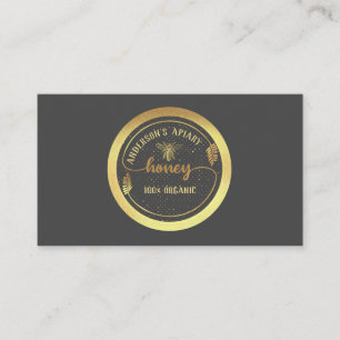Logo goudhoningbijenkast met elegant visitekaartje