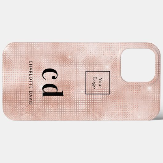 Logo goudmonogram initiaal Case-Mate iPhone case (Achterkant (horizontaal))
