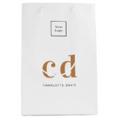 Logo-goudmonogram initialen winkelen medium cadeauzakje (Voorkant)