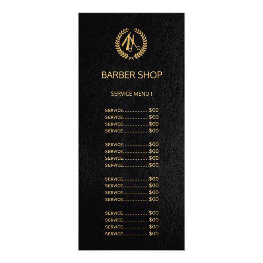 Logo goudwinkel zwart leder service menu (Voorkant)
