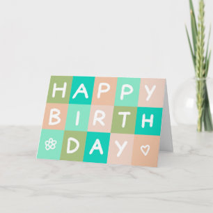 Logo Green Blush Eenvoudige Business Happy Birthda Kaart