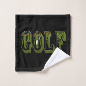 Logo Green Golf Picture Sur Noir, (Gant de toilette)