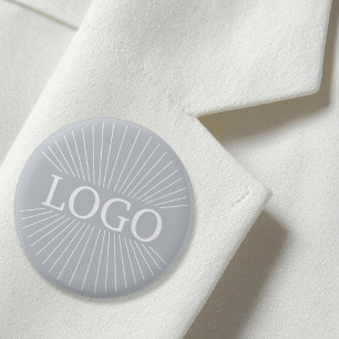 LOGO Grijs Blauw Bedrijfsidentiteit Ronde Button 5,7 Cm