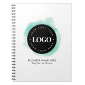 Logo Groene Waterverf Aangepaste zakelijke onderne Notitieboek (Voorkant)