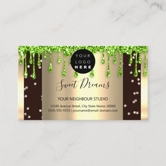 Logo Hair Makeup Nails Drift SPA QR Code Drives Visitekaartje (Voorkant)