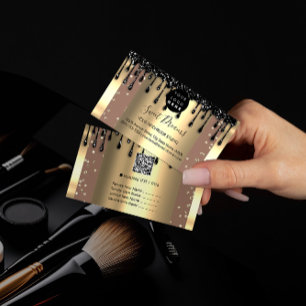 Logo Hair Makeup Nails Drift SPA QR Code Gold Skin Visitekaartje