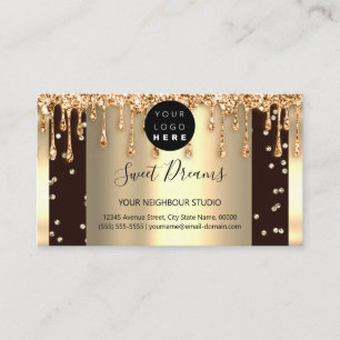 Logo Hair Makeup Nails Drift SPA QR Code Gold Visitekaartje