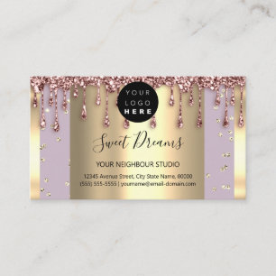 Logo Hair Makeup Nails Drift SPA QR Code Paars Visitekaartje