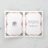 Logo Hand Drawn Charming Christmas Tree Business Feestdagen Kaart (Binnen)