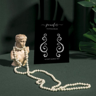 Logo Handmade Jewelry Kaart Minimalism Black White Visitekaartje