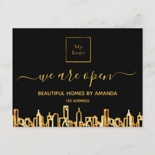 Logo heropende thuisschoonmaakservice voor bedrijv briefkaart