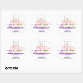 Logo het heropenen van witte pastels interieurontw ronde sticker (Vel)