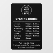 Logo hier openingstijden bedrijf bedrijfsmaatschap raamsticker (Vel)