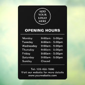 Logo hier openingstijden bedrijf bedrijfsmaatschap raamsticker (Vel 3)