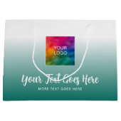 Logo hier turquoise aangepaste sjabloon typografie groot cadeauzakje (Voorkant)