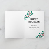 Logo Holly Wreath Carte de vacances professionnell (Intérieur)