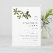 Logo Holly Zakelijk Kerstfeest Menu Kaart (Staand voorkant)