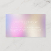 Logo Holografische Iridescent Moderne Feminine Visitekaartje (Achterkant)