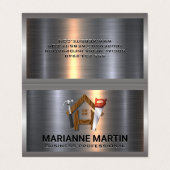 Logo | Hout-thuiszout en -hamer Visitekaartjes (Buitenkant ongevouwen)