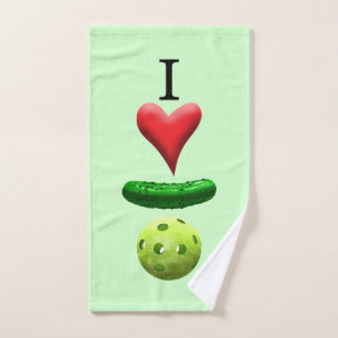 Logo I Love Pickleball - Green Sweat Towel