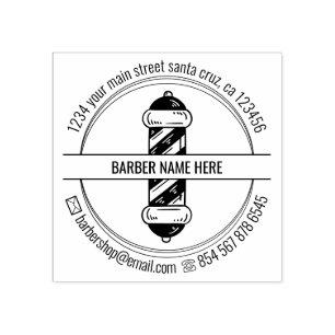 Logo-icoon mannelijke kapper herenkapper paal 	rubberstempel