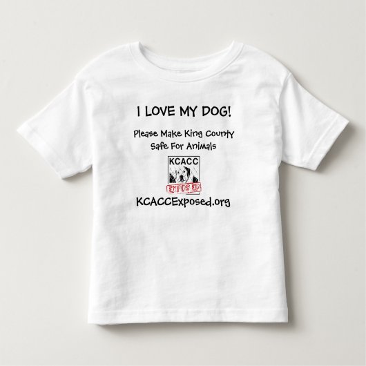 logo, ik hou van m'n hond, KCACCExposed.org, alsje Kinder Shirts (Voorkant)