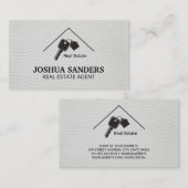 Logo Immobilier simple | Carte de visite en cuir (Devant / Derrière)