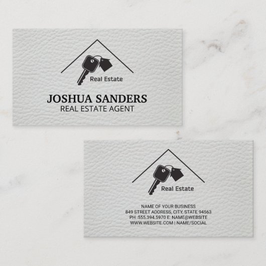 Logo Immobilier simple | Carte de visite en cuir