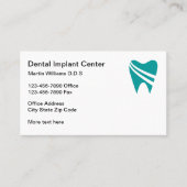Logo Implants dentaires Cartes de visite de rendez (Devant)