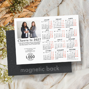 Logo Info Photo Calendrier Blanc 2027 Carte Magnét