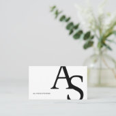 Logo initialen Zwart wit vet make-up qr code Visitekaartje (Staand voorkant)