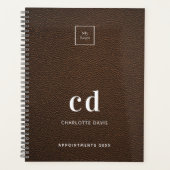 Logo initiales monogramme cuir marron affaires (Devant)