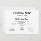 Logo Invitation Business Party Noir et blanc (Dos)