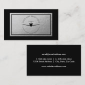 Logo Jet d'aviation - Carte de visite Faux Silver  (Devant / Derrière)
